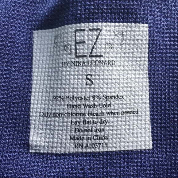 EZ by Nina Leonard dark blue stretch/ workout pants Size Small Brand New - Picture 4 of 6